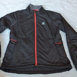Salomon Women's Black Jacket with Red Accents